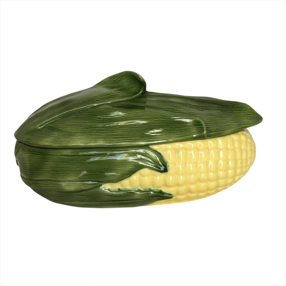 Vintage Ceramic Corn Cob Soup Tureen Server